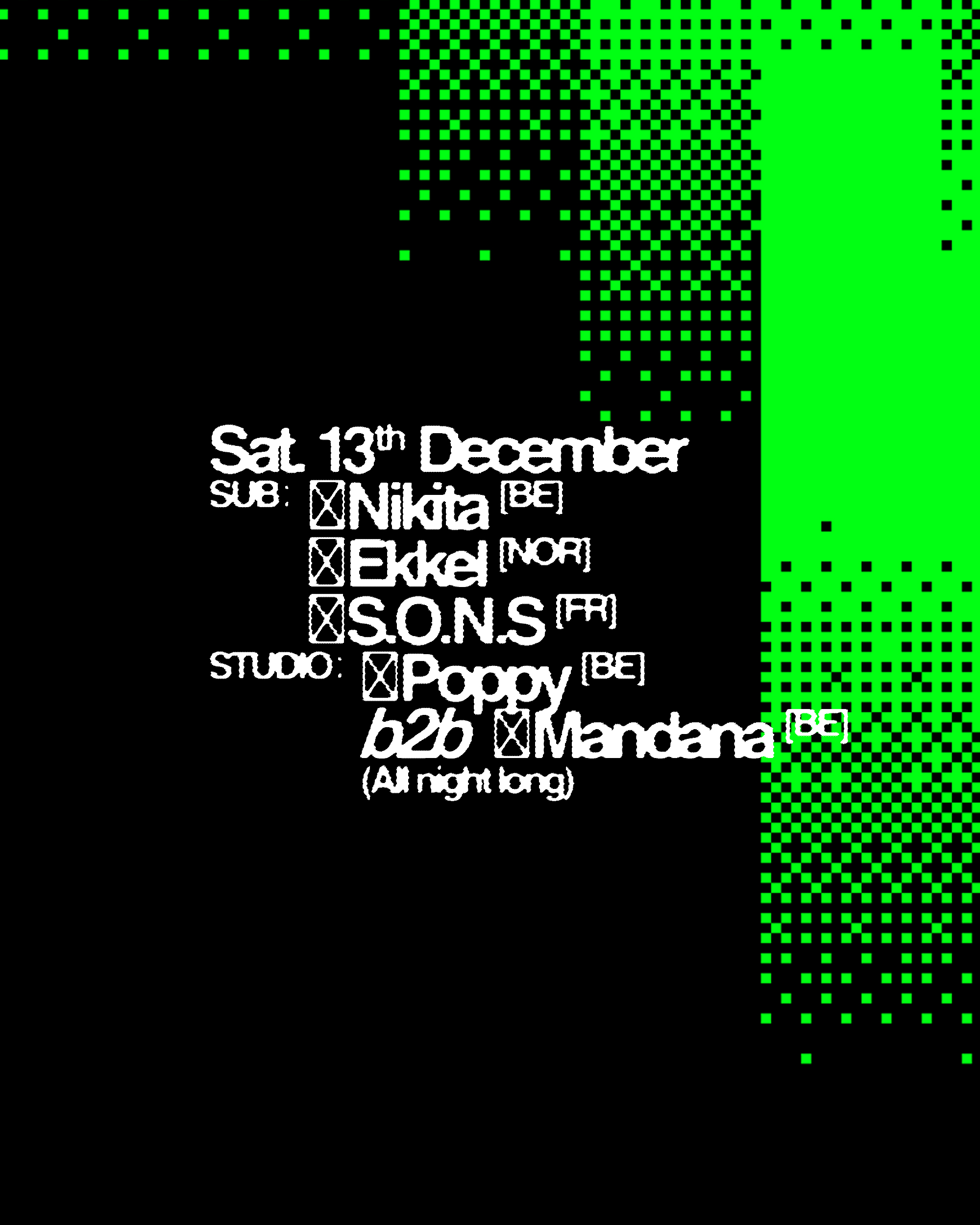 BLUR with S.O.N.S, Ekkel, Poppy b2b Mandana, Nikita