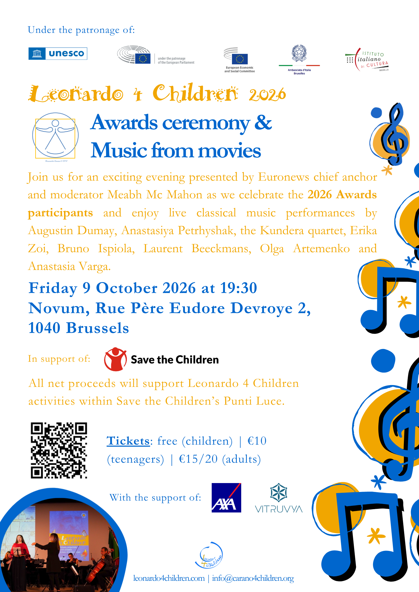 Leonardo 4 Children 2026 Award ceremony and concert “Music from movies”