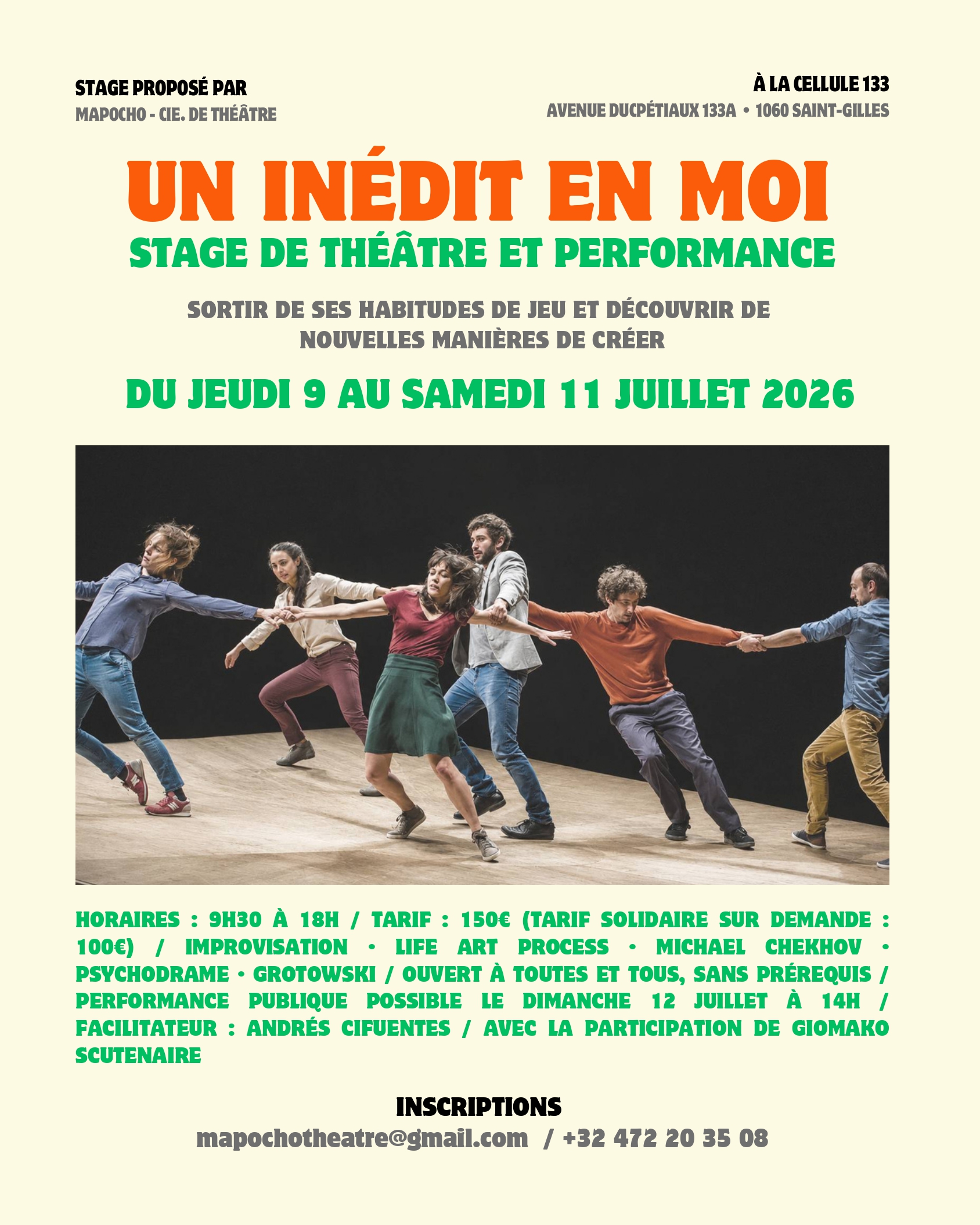 "Un inédit en moi" - Theater-performance workshop