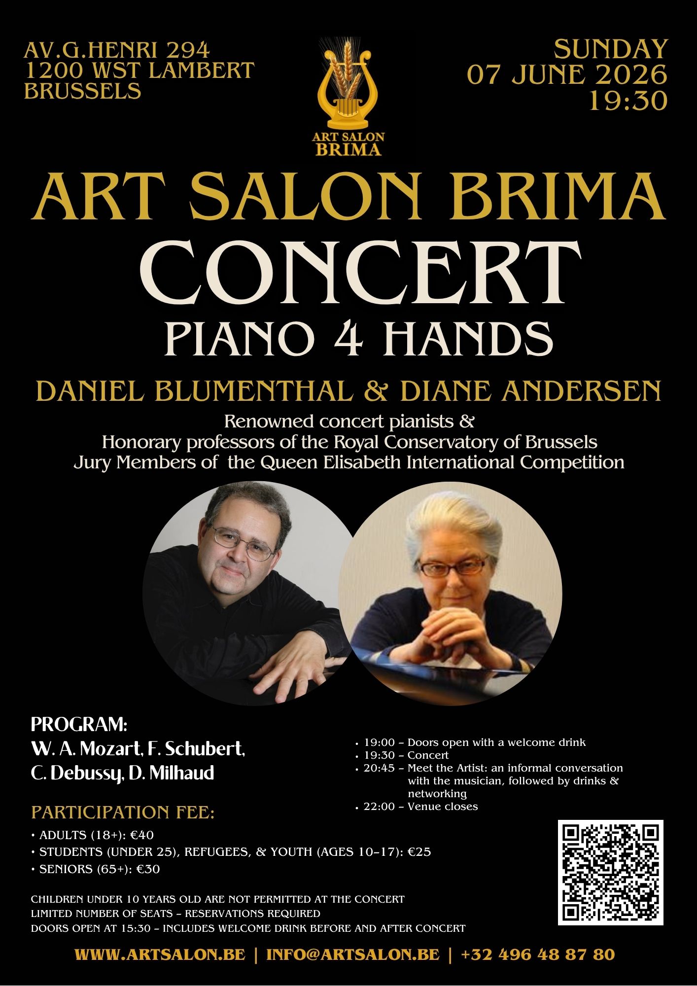 CONCERT PIANO 4 HANDS: Daniel Blumenthal & Diane Andersen
