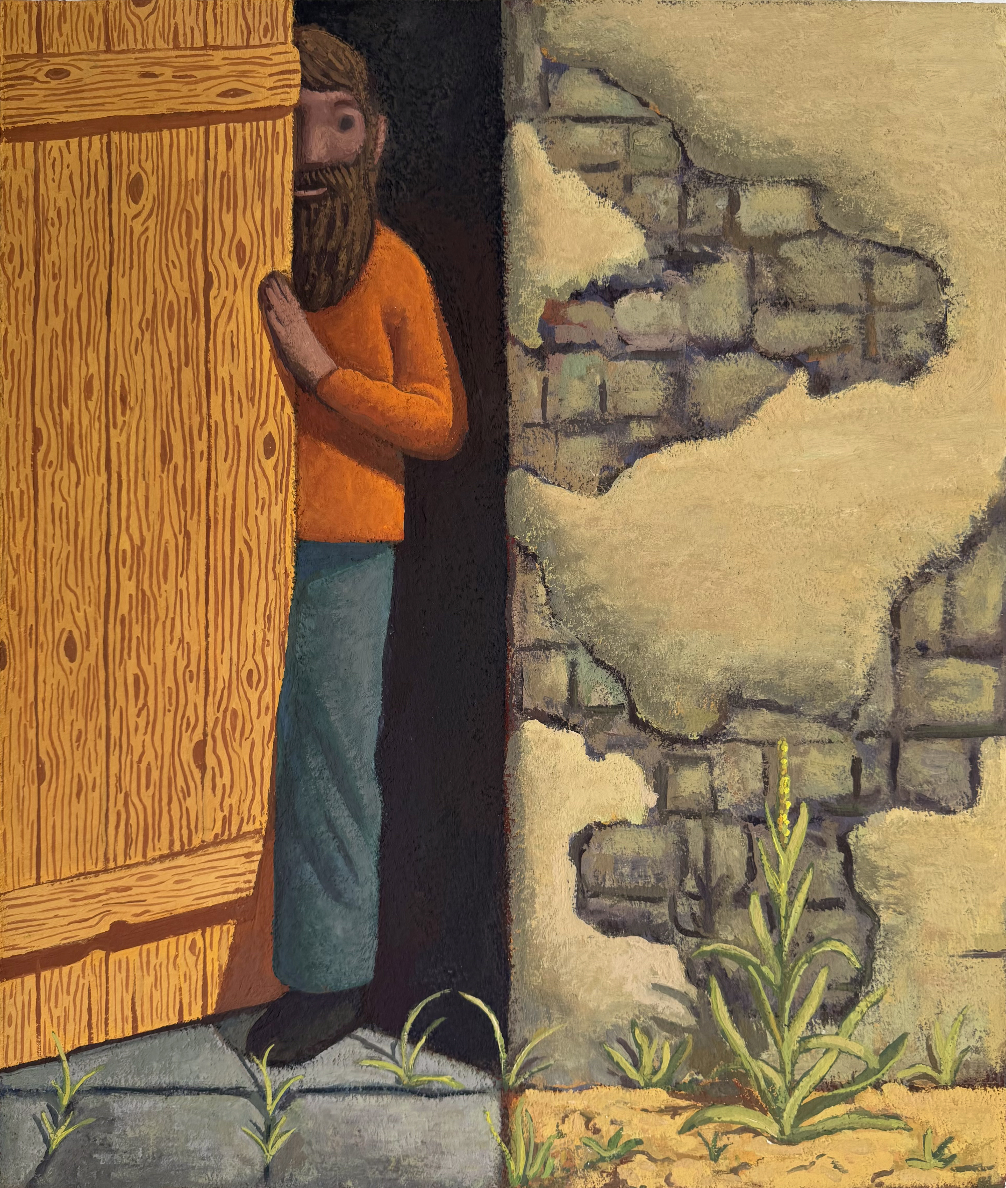 Nat Meade Shut In, 2026 Casein tempera on paper 22 x 19 in ( 55.88 x 48.26 cm )