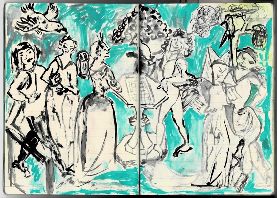'Suchan Kinoshita, After Meister 1446, 2024, Gouache on paper © Suchan Kinoshita
