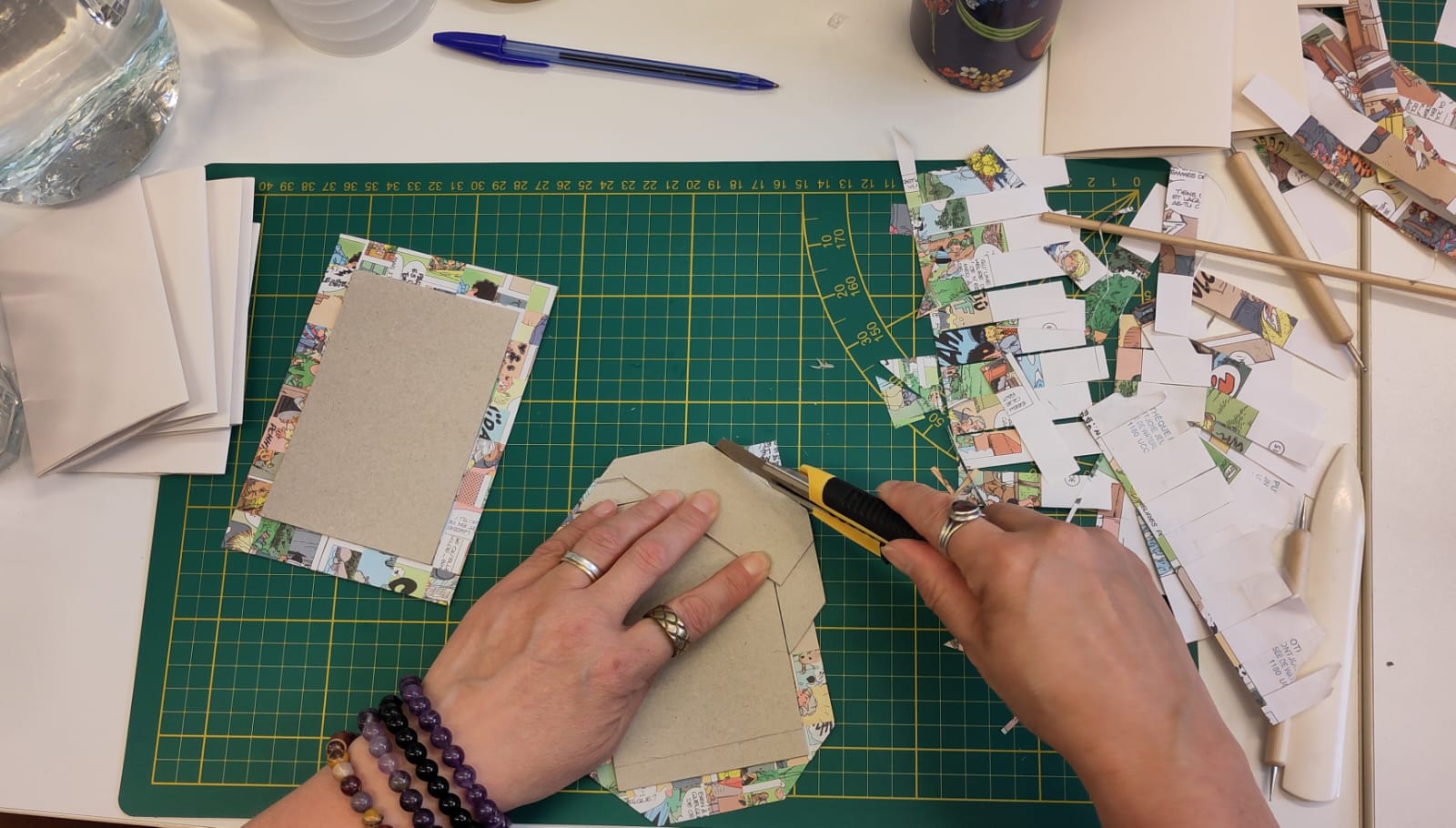 Bookbinding workshop with woven cover