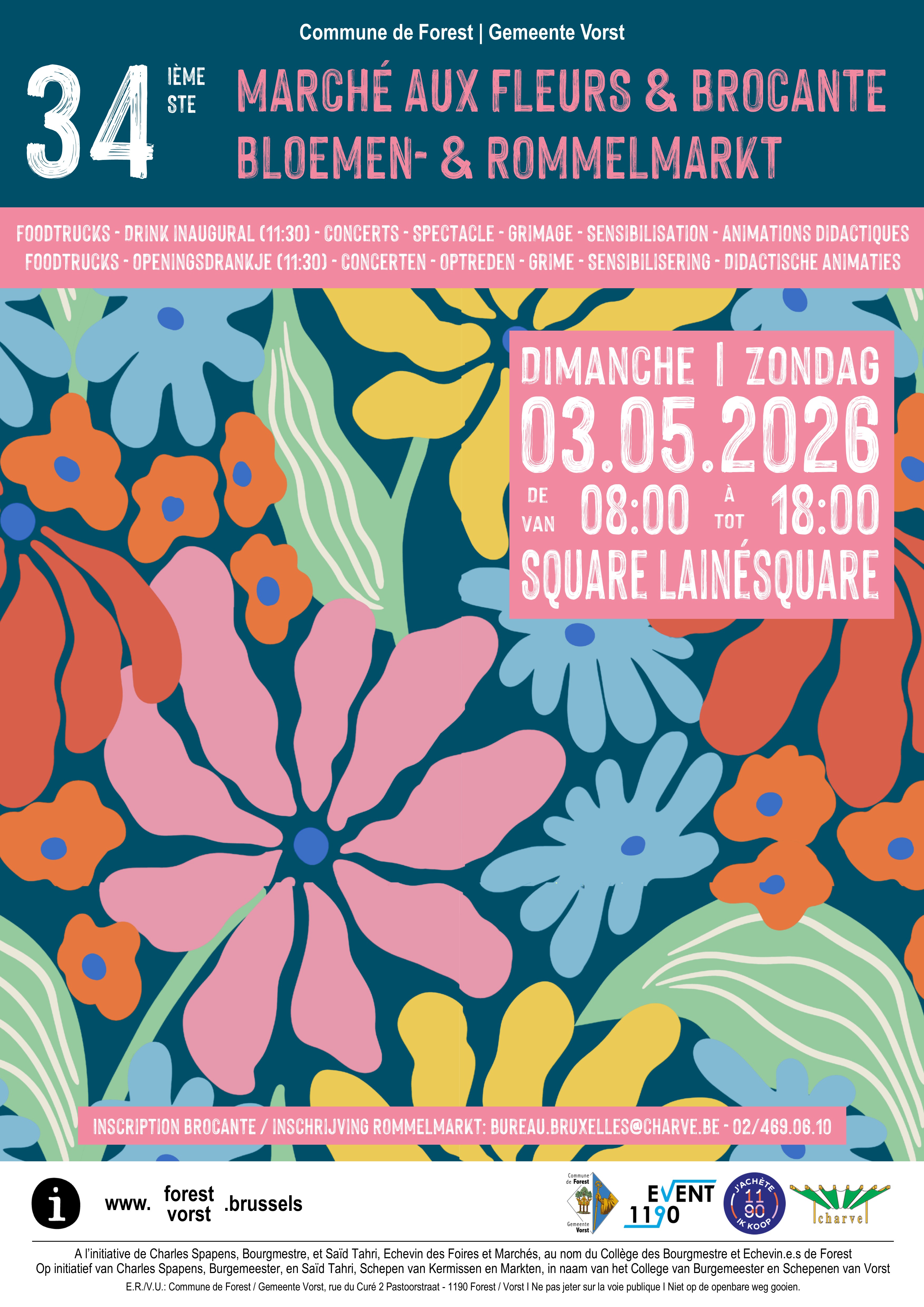 34ème Marché aux fleurs de Forest et sa brocante