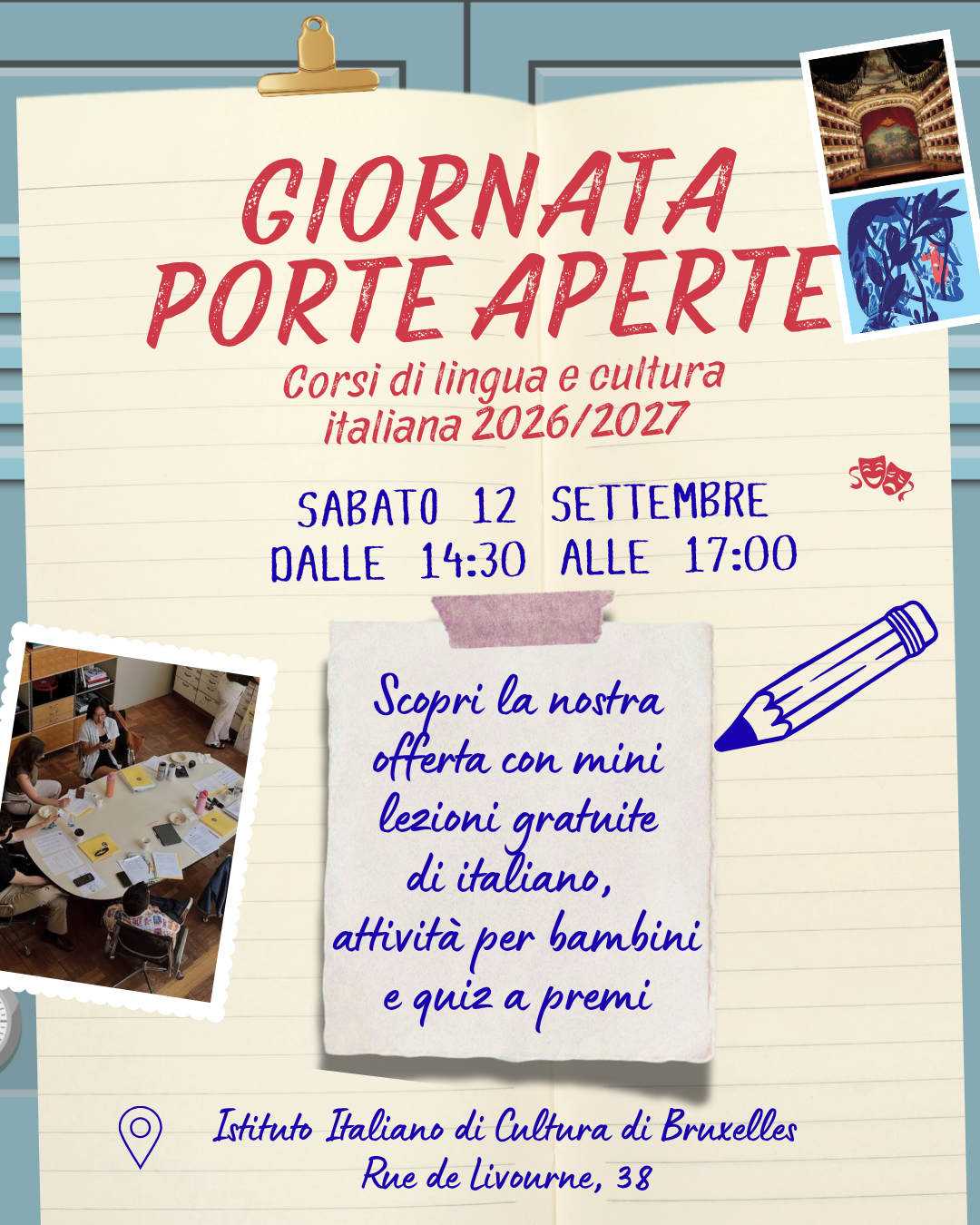 Journée portes ouvertes – présentation des cours de langues et de culture italiennes