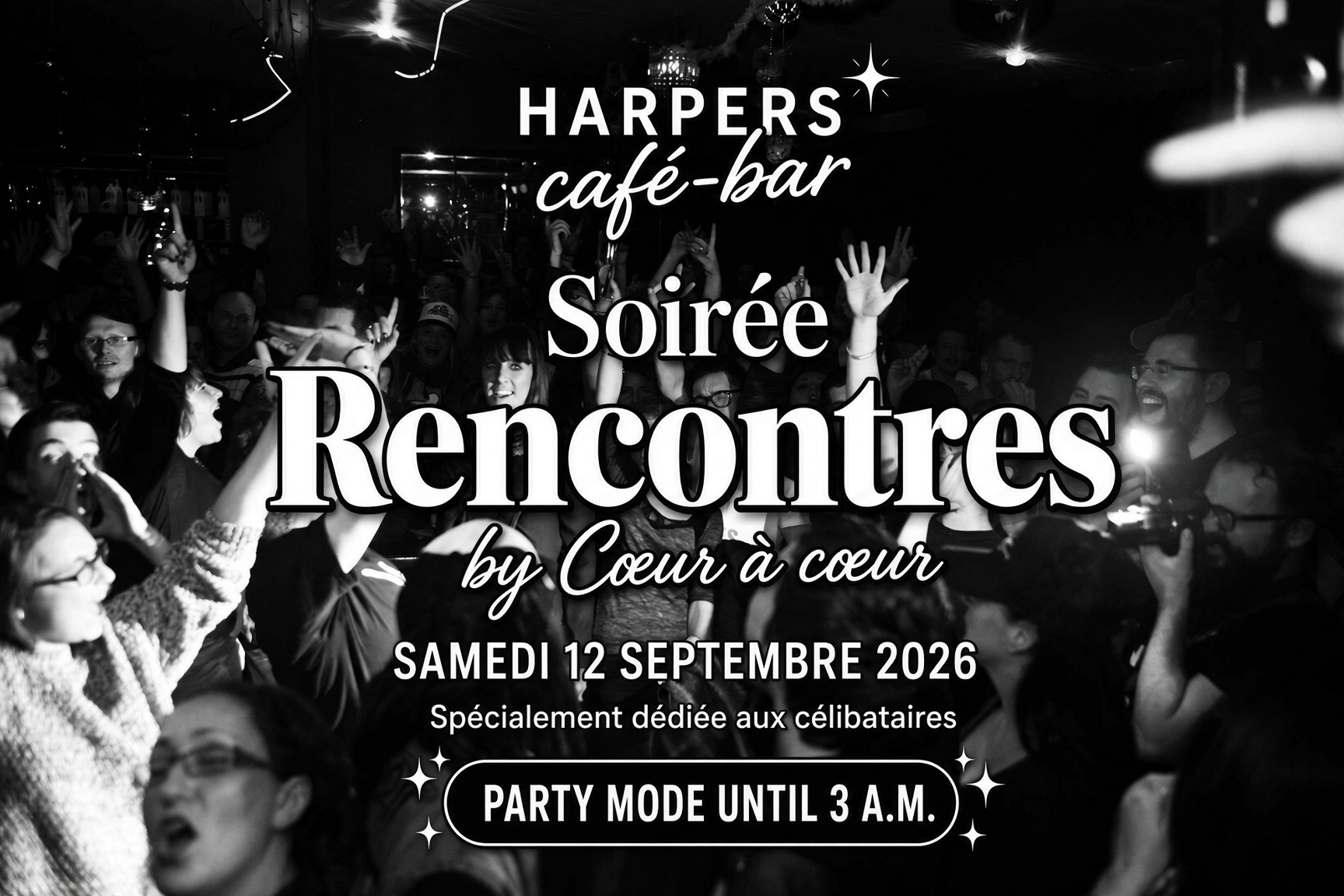 Grande soirée rencontres > cœur à cœur au Harper’s Bar Charleroi |  12.09.2026