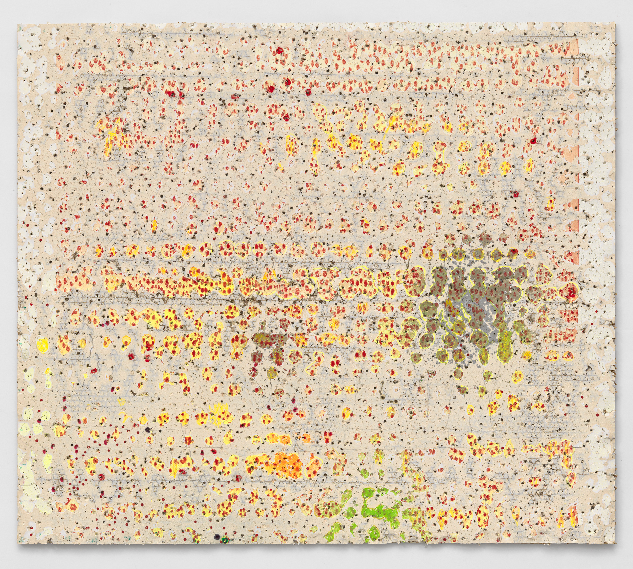 Dominique De Beir,Planche-Digression,2024-1ink, pastel, paint, collage, impact, cardboard,87x100cm