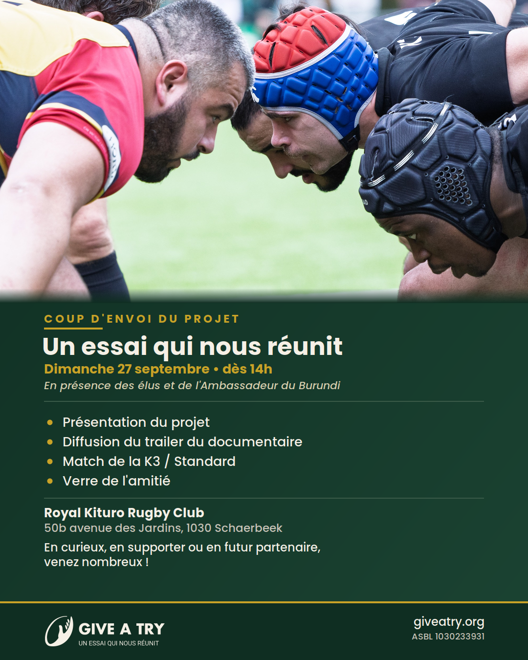 Présentation du projet Give a Try et match Kituro 3 / Standard de Liège