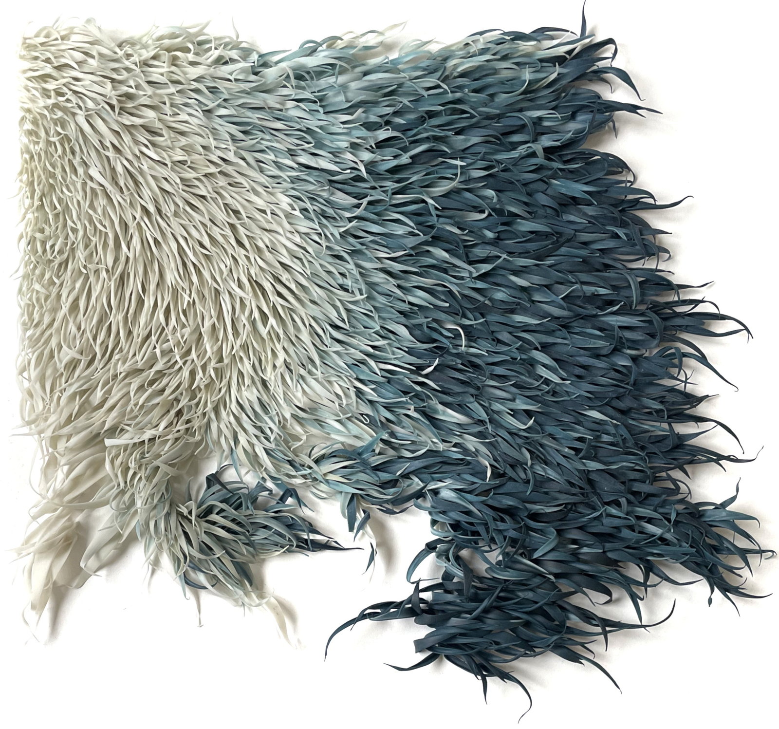  Mylinh Nguyen. "Blue Petrol", synthetic clay on paper, 2025, 39 x 44 cm