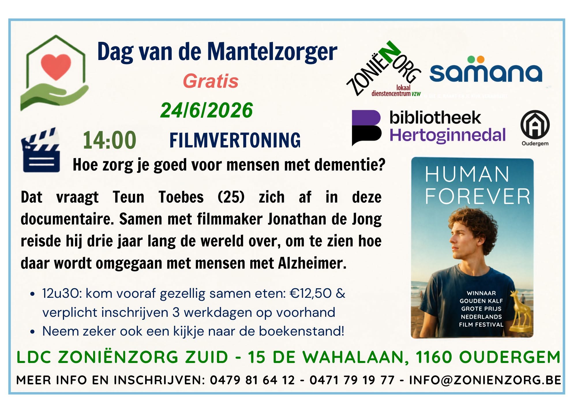 Dag van de Mantelzorger – Gratis filmvertoning: Human Forever