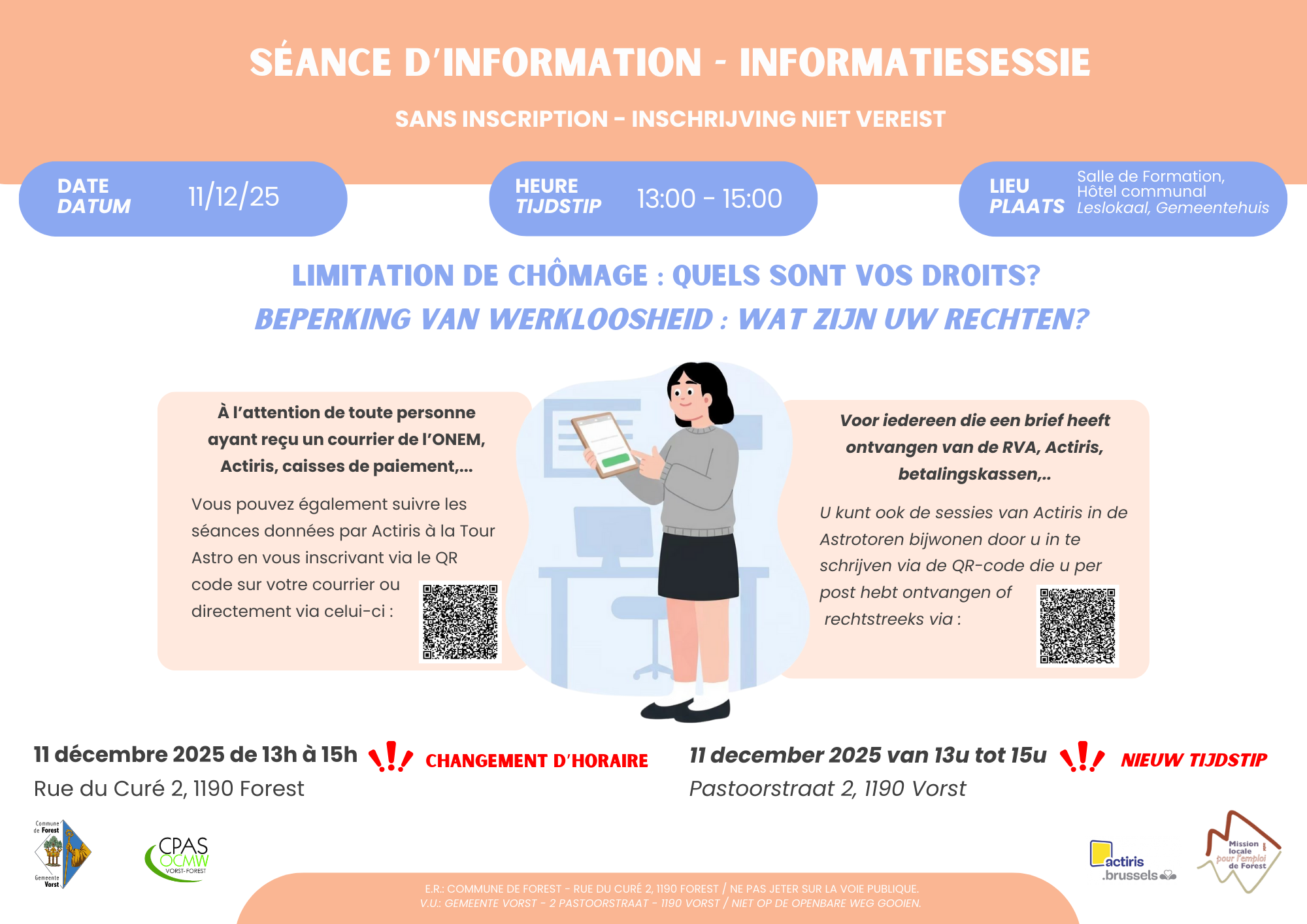 Séance d&#039;information : Limitation de chômage : quels sont vos droits ?