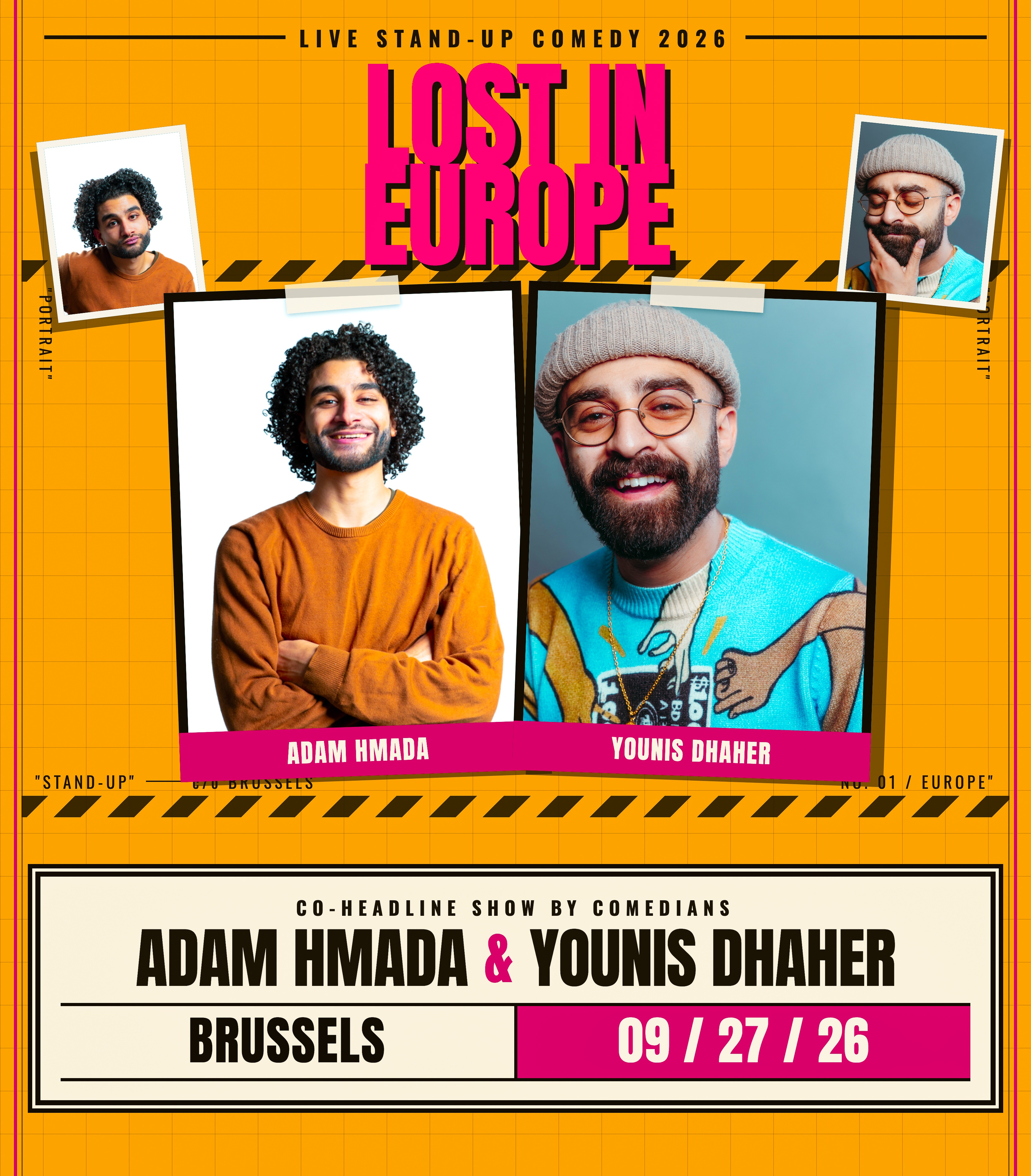 Adam Hmada et Younis Dhaher : Lost in Europe (spectacle d'humour en anglais)