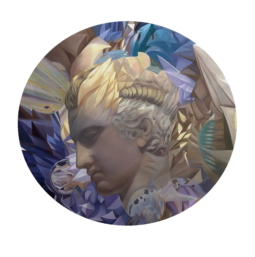 Hermes, from "Transcoders" series , 2026 Oil on canvas D 100 cm Signed & dated verso Copyright The Artist