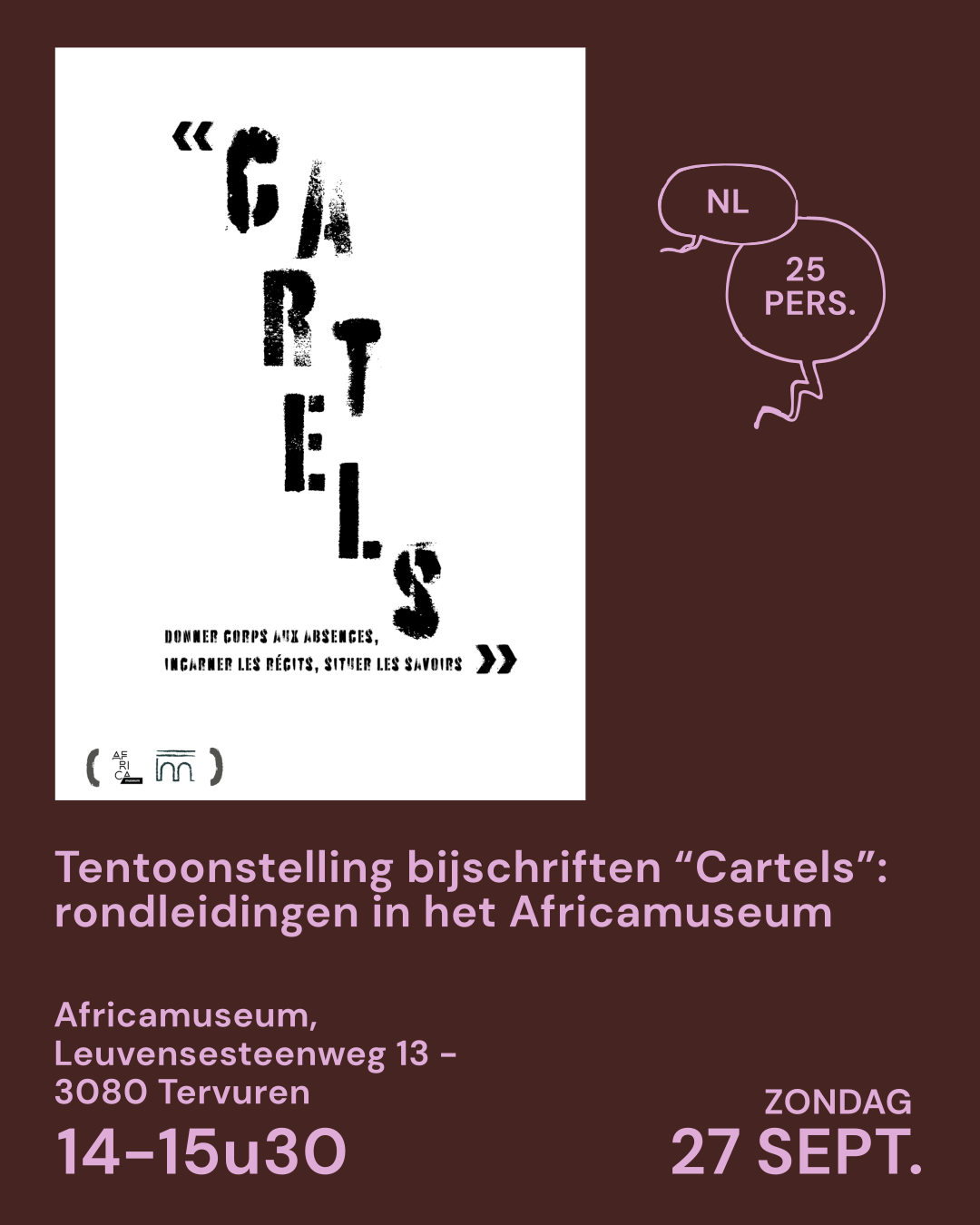 Tentoonstelling bijschriften “Cartels”: rondleidingen in het Africamuseum