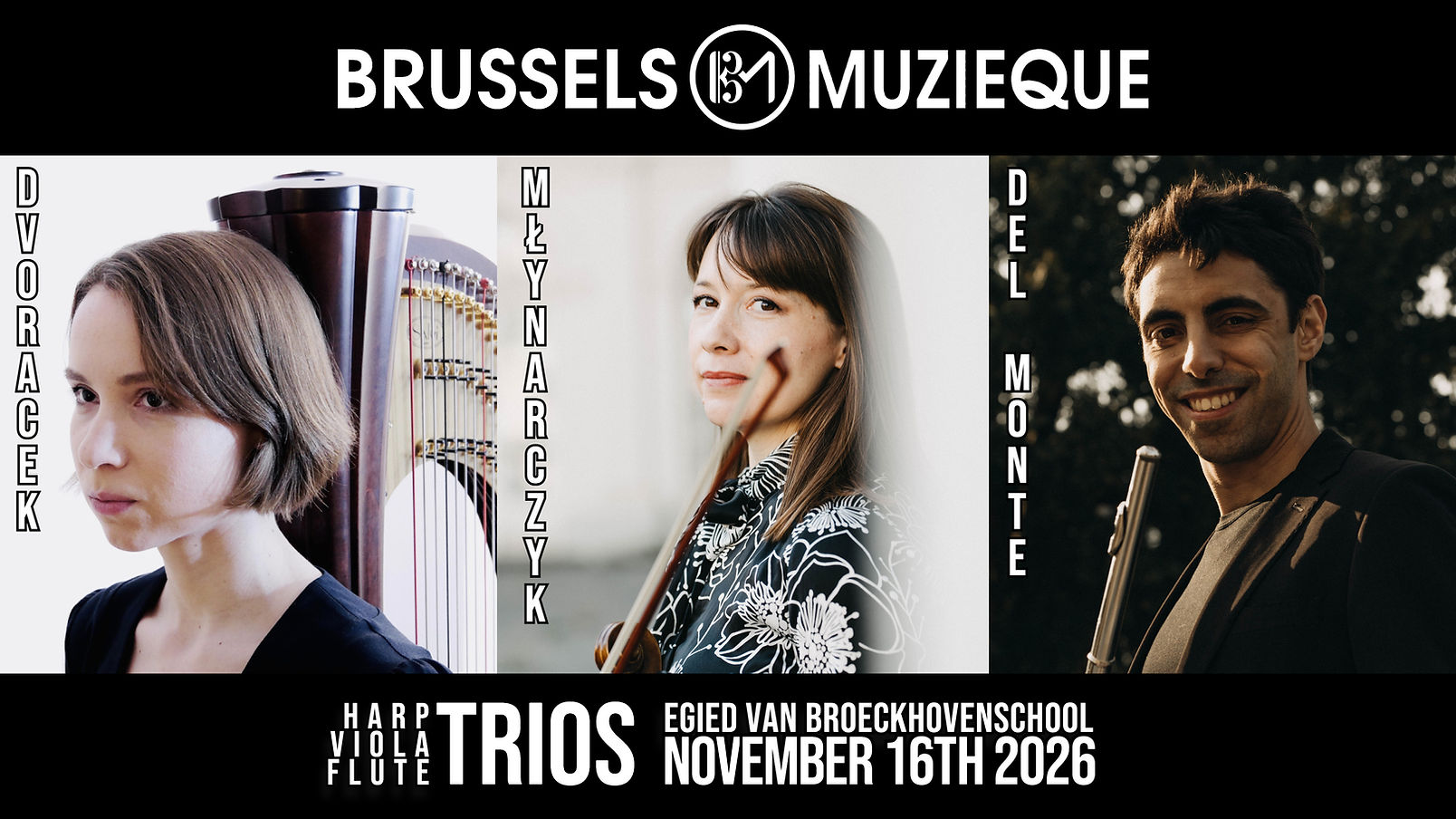 Harpe, alto & flûte — Concert bénéfice — Brussels Muzieque