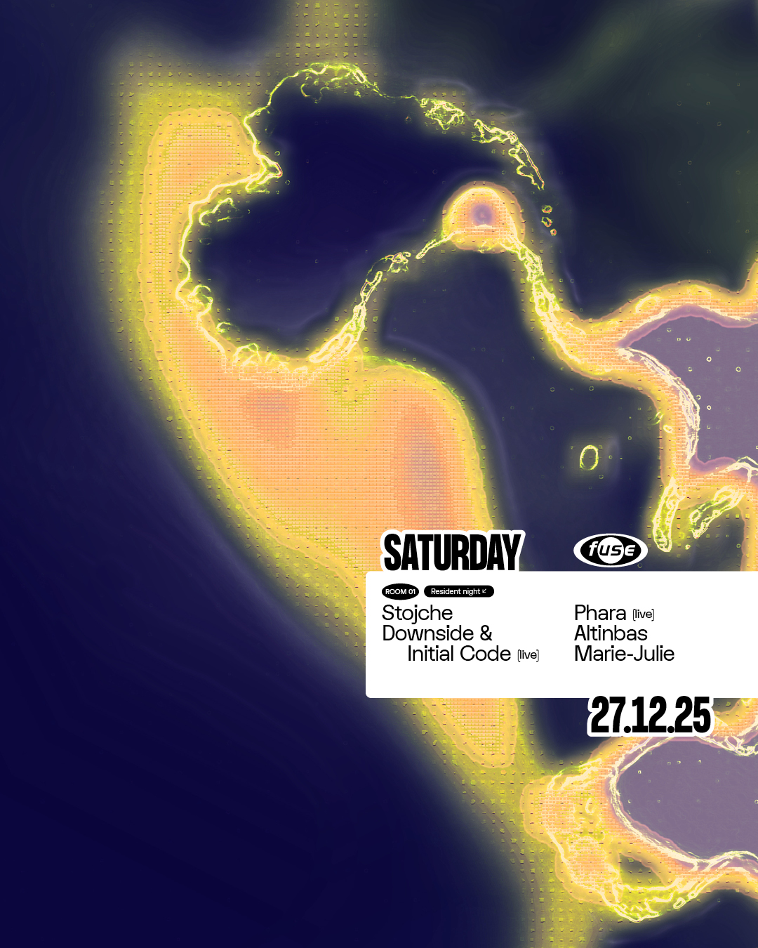 Fuse presents: Resident night w/ Stojche, Downside & Initial Code (live)