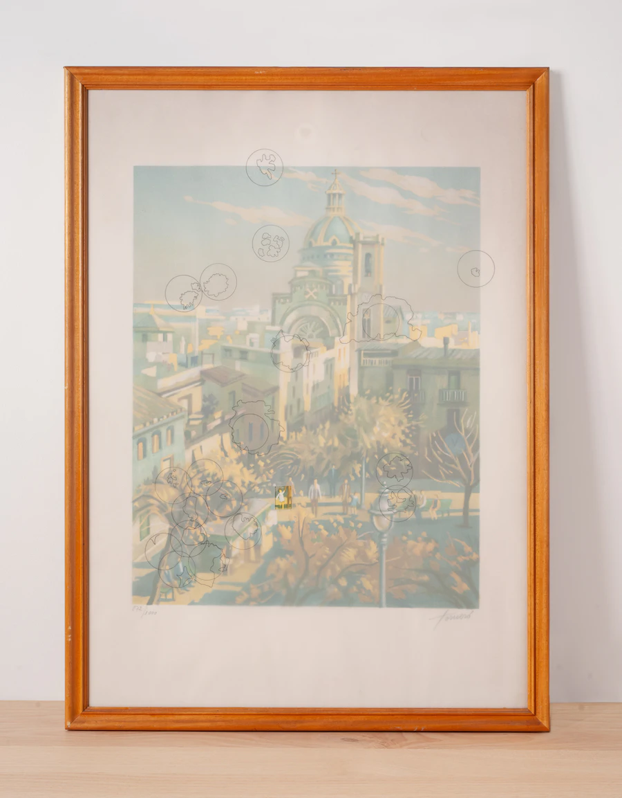 Sans Titre #1, 2024 Collaborative Painting Encre sur papier calque 76 x 54 cm