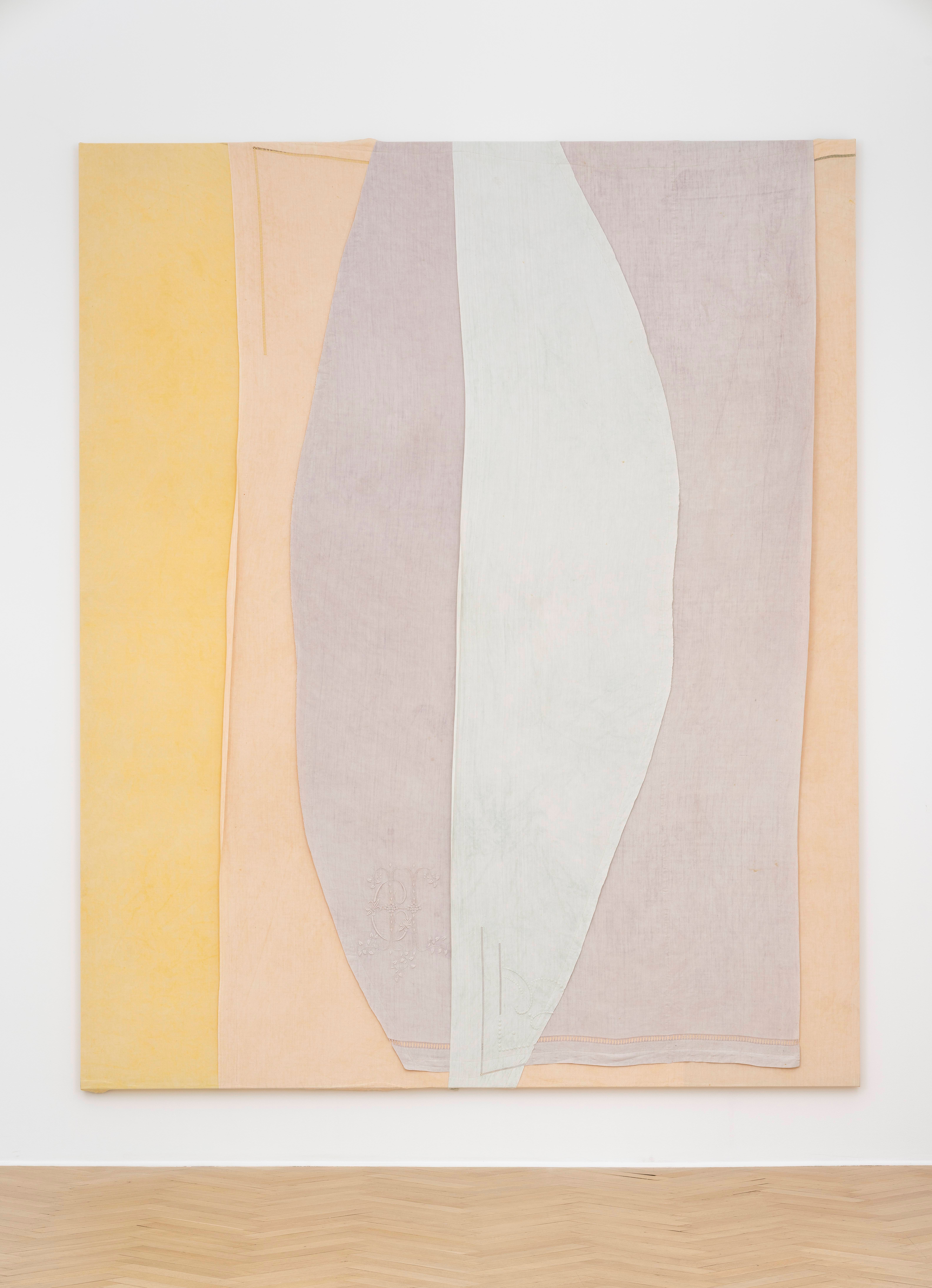 Adrien Vescovi , sans titre - [ Domi 011 ], 2025, textile, natural dye, stitching, 280 x 230 cm