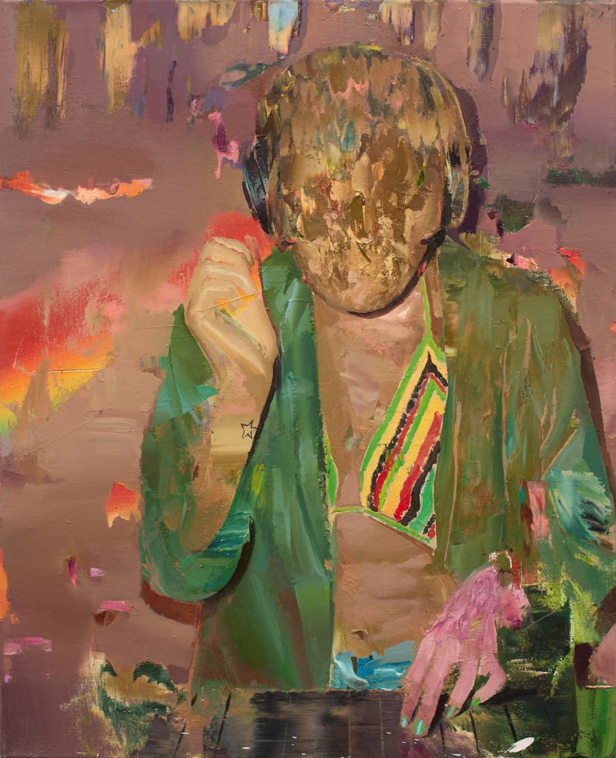 Hamid Yaraghchi, The somber solo VII, 2024, oil on canvas, 62 x 50 cm