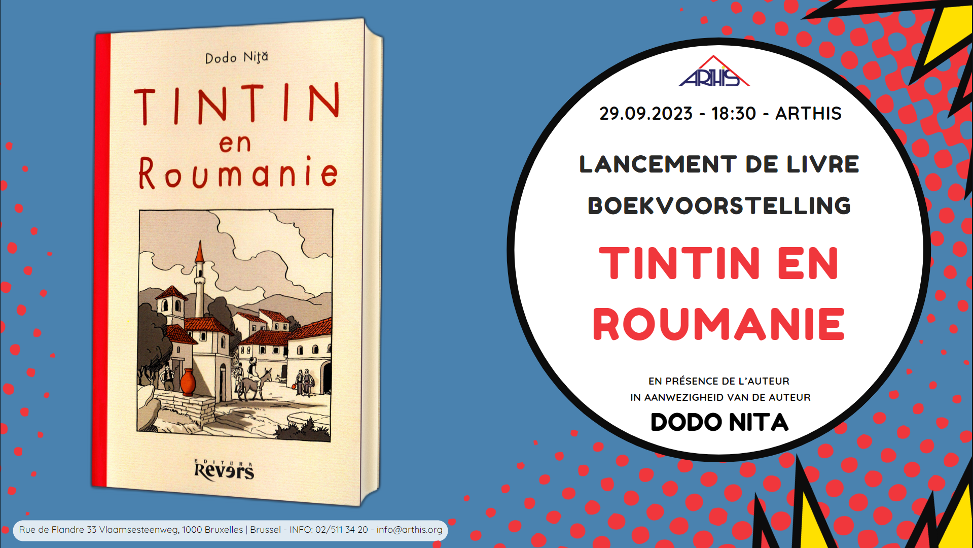 Lancement de livre : Tintin en Roumanie (Fr.) En présence de l’auteur Dodo Nita