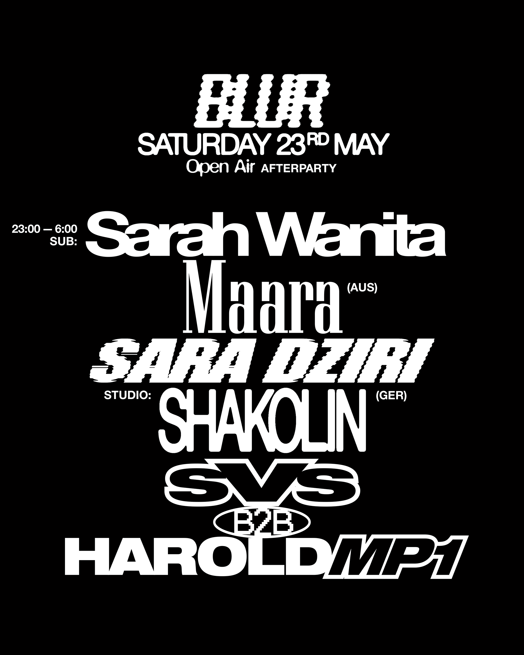 BLUR · Circle Park Open Air · with Paranoid London (live), Yentl, Adi, Nina Welch, Bapow