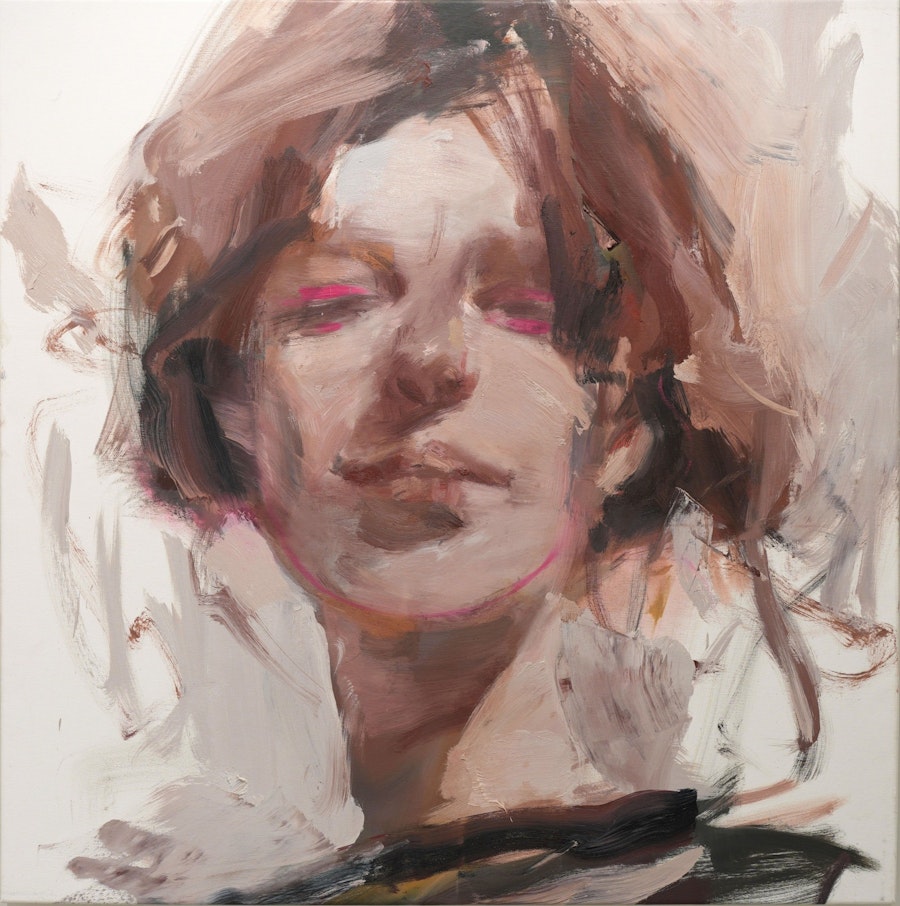 Vladimir Semenskiy. Outlines, 2025, oil on canvas, 99 x 99 cm