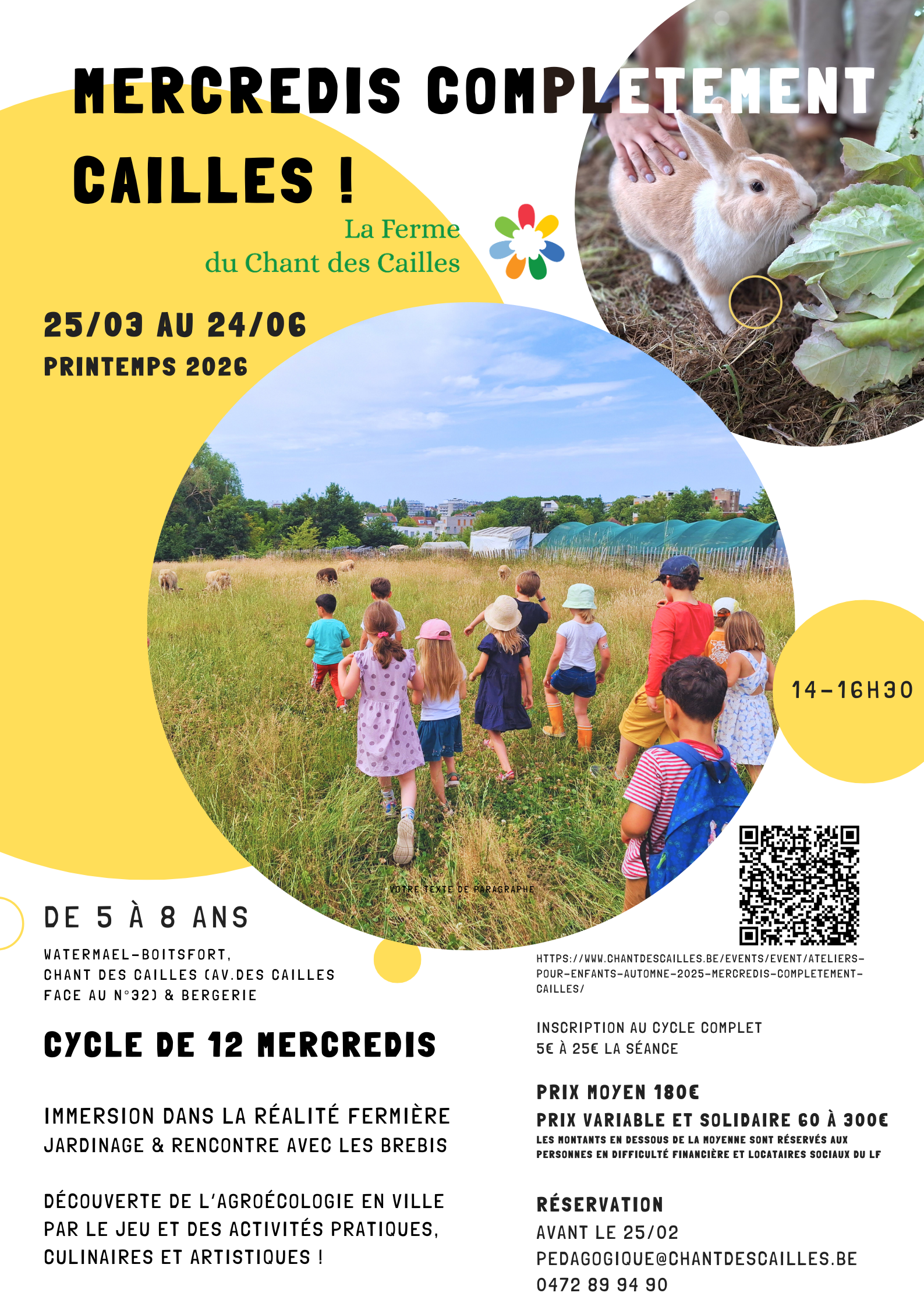 Mercredis après-midis à la ferme — Ferme du chant des cailles