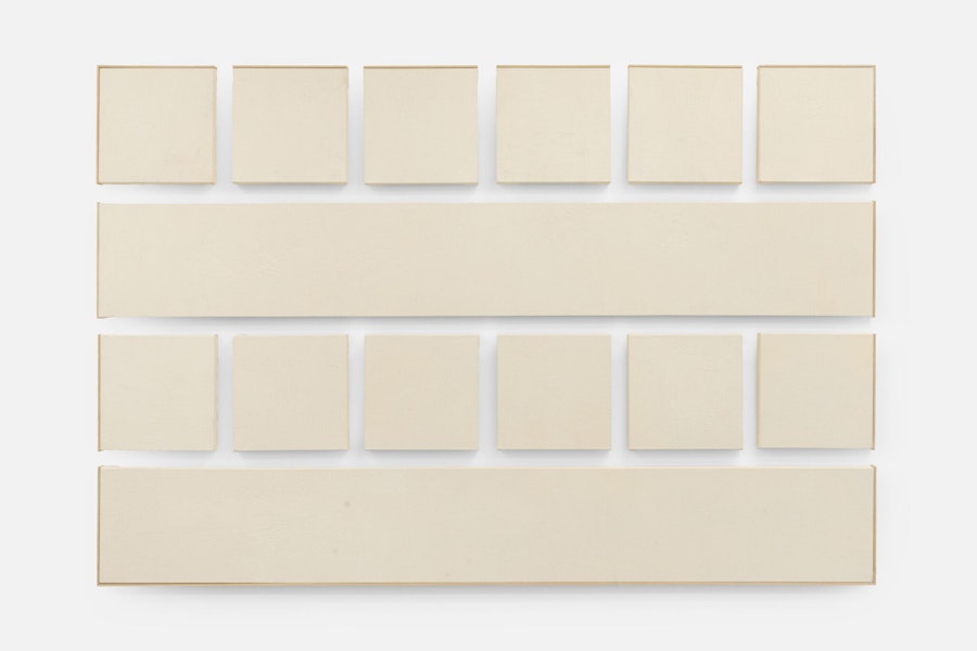 Martina Quesada, “The borders are fragile II”, 2023 | Marble dust, pigment, gesso wood and linen | 142 x 217 x 4 cm | Photo: Courtesy of the artist