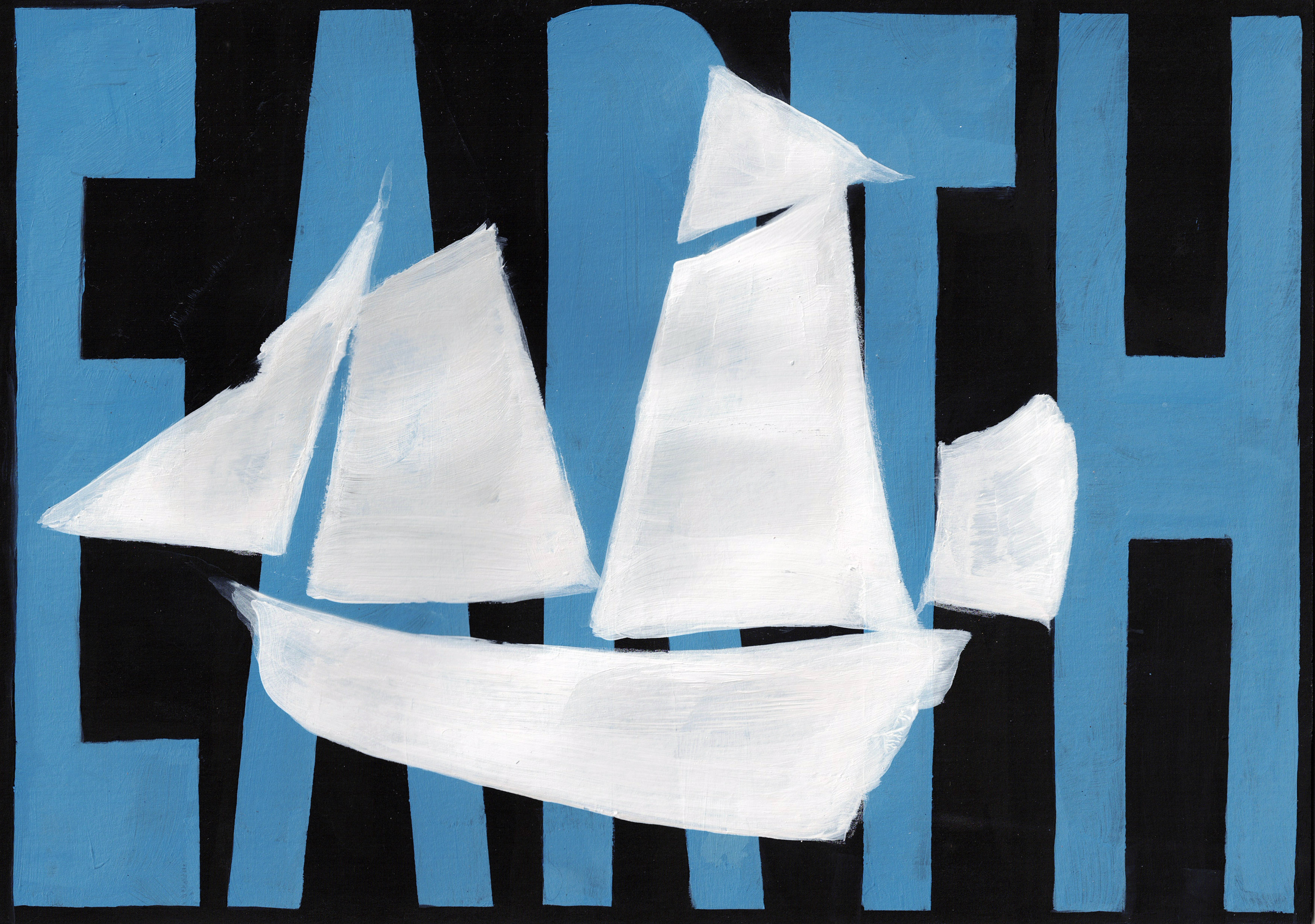 Tina Gillen, LandFall, 2026. Acrylic on paper, 21 x 29,7 cm. Courtesy of the artist.